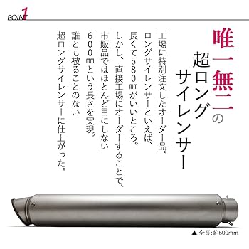 汎用　ロングサイレンサー 600mm 汎用品 60.5 ロングサイレンサー 600mm 特注品 スラッシュカット